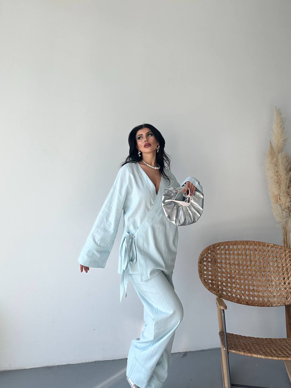 Nora - Linnen Set Blauw